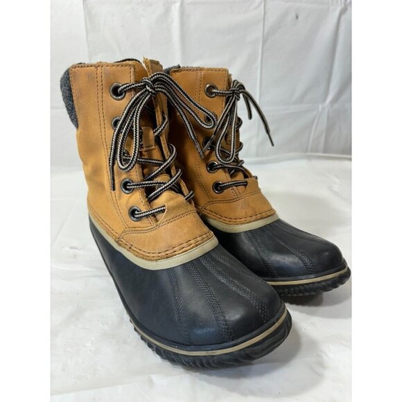 Sorel Slimpack II Mid Tan Nubuck Waterproof Insulated Duck Boots Size 8 - Picture 1 of 12